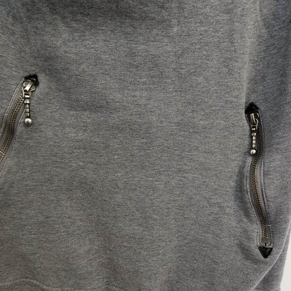 Twik-SIMONS: Cotton, grey, summer dress. Knee length dress , metal button sleeve - Picture 3 of 5